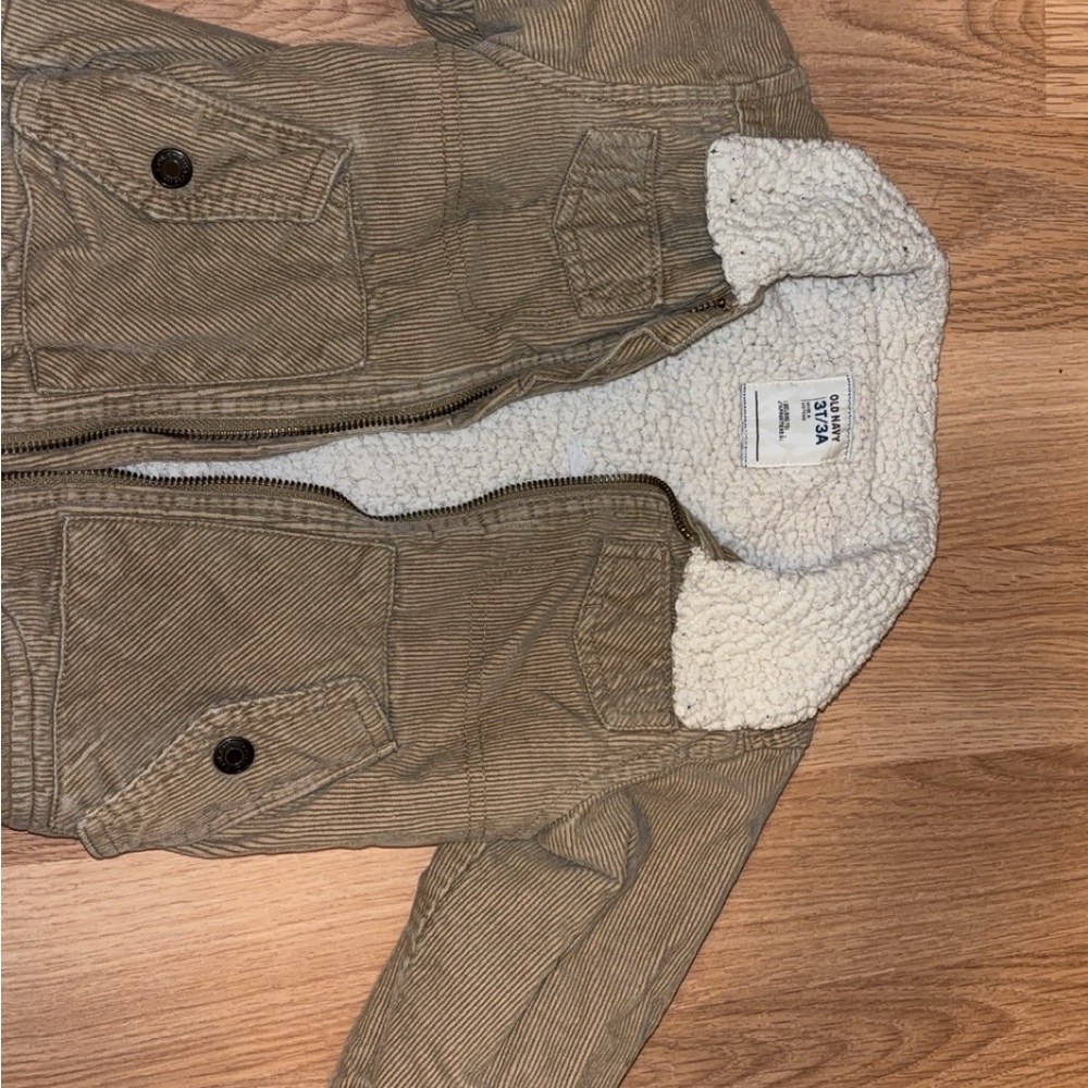 Tan Corduroy Sherpa Lined Jacket